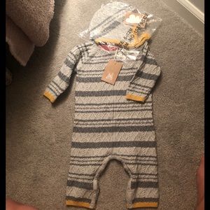 Chunky sweater knit coverall and matching hat